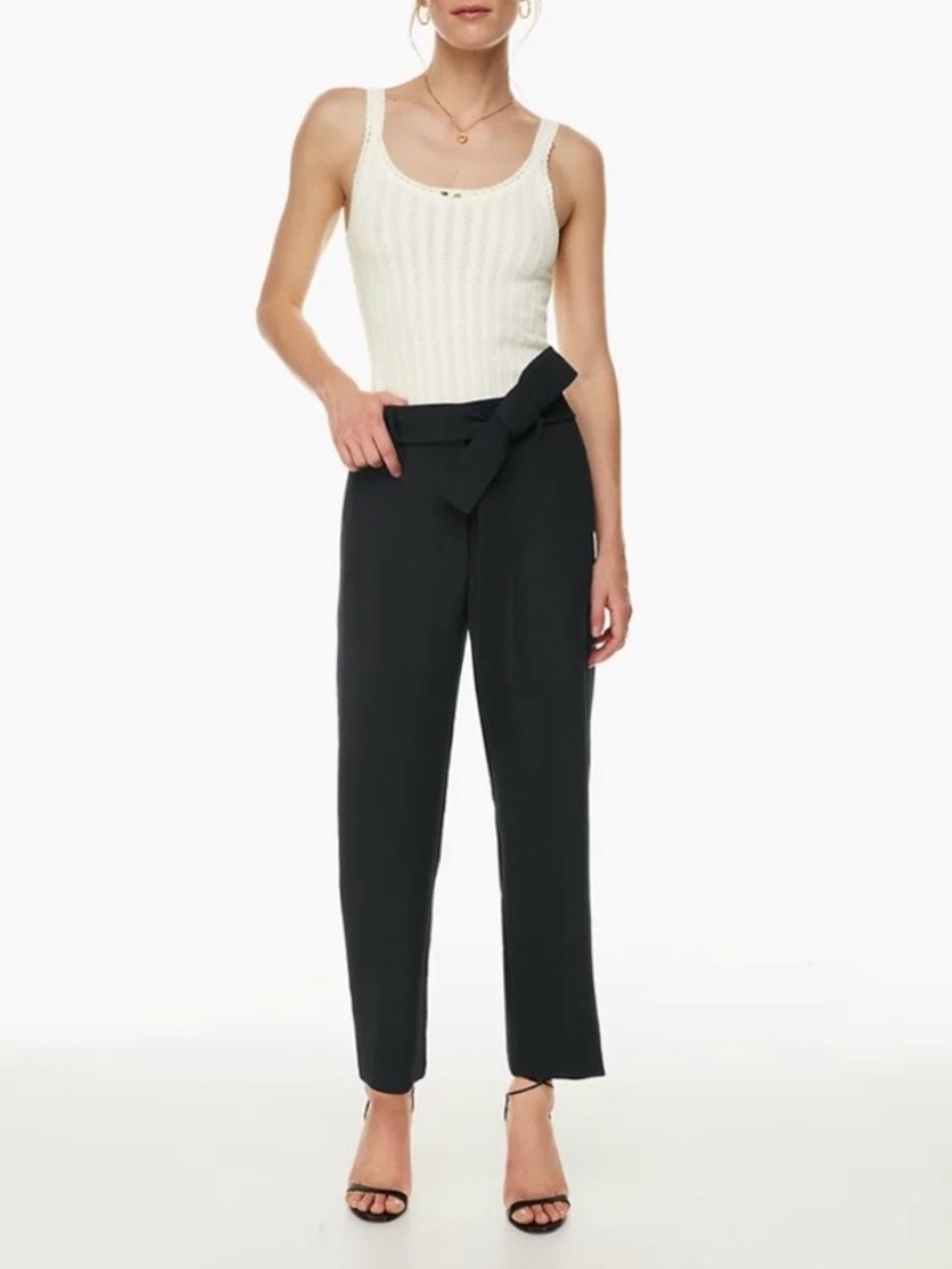 Wilfred Navy Blue Tie Front Pants High Rise Ankle Length Women's Size 4